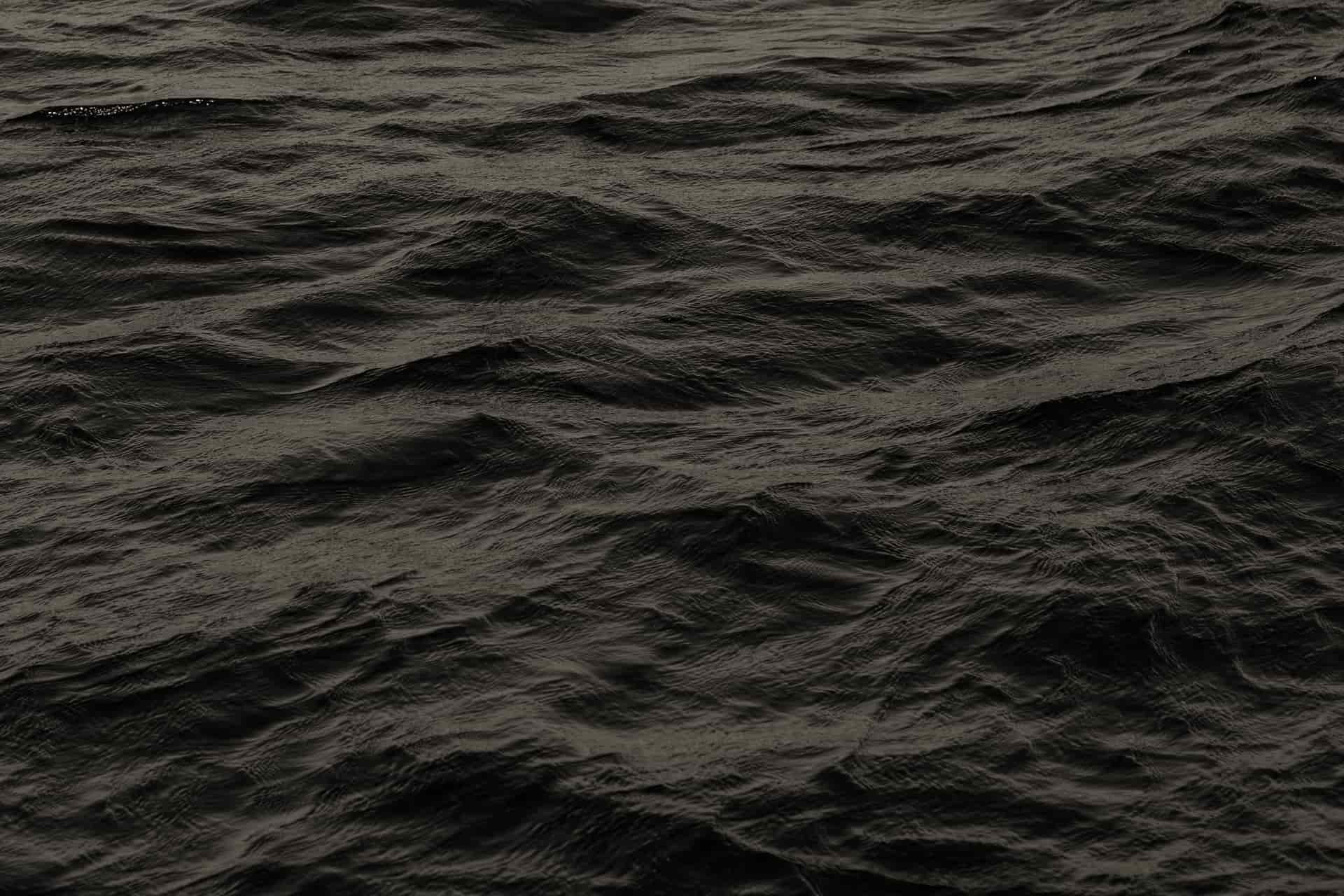 Cold water surface with ripples